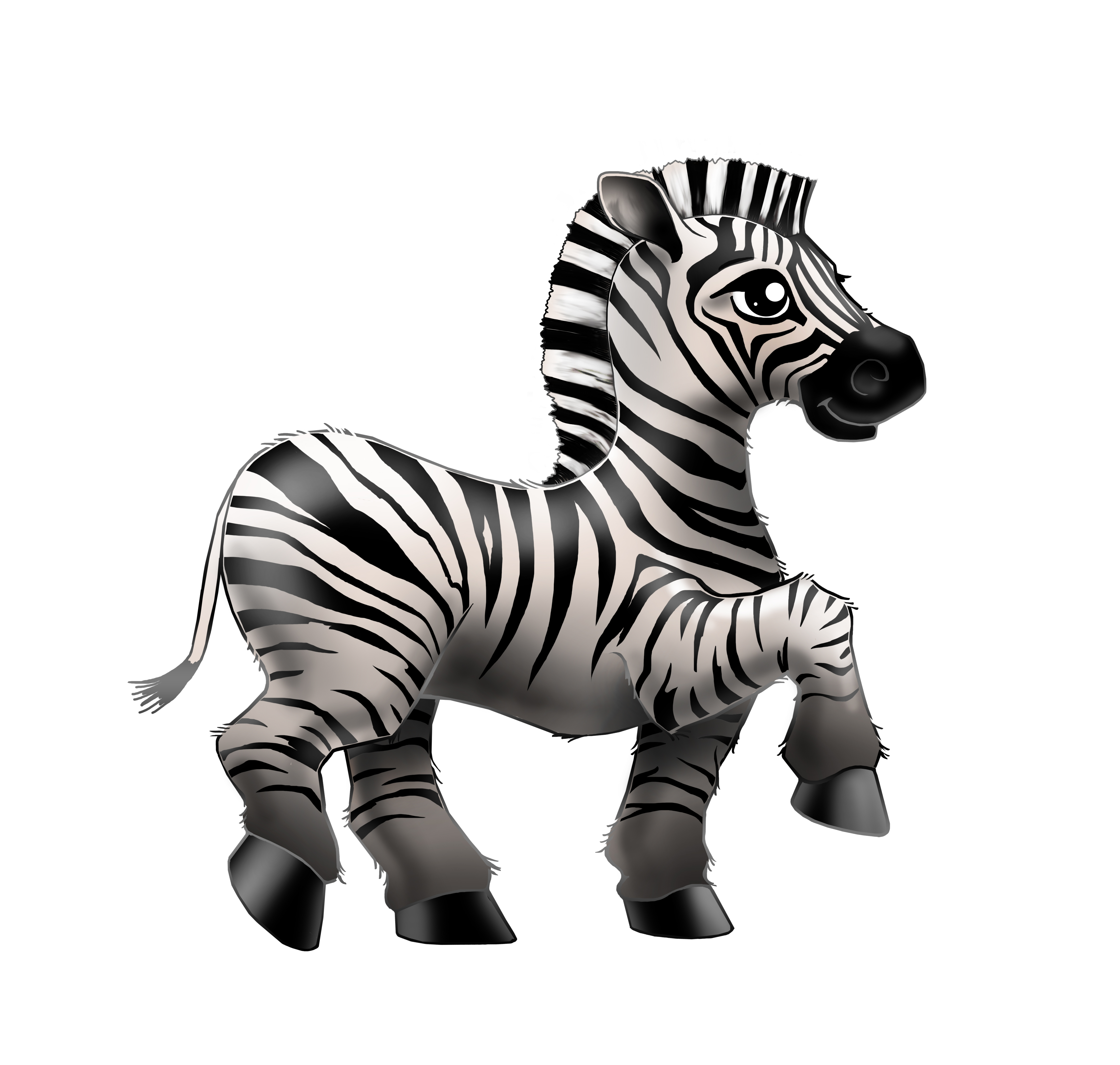 Illustration: Cartoon Zebra (digital)