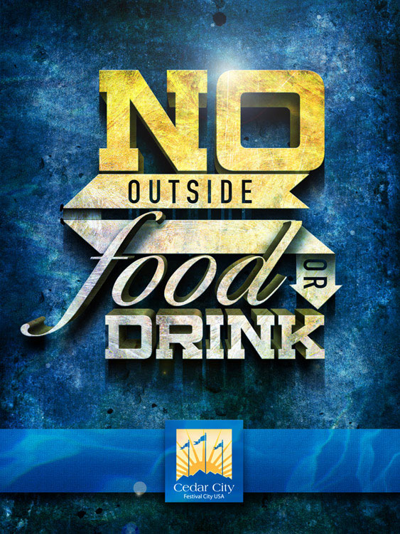 Poster: No Food or Drink, for Cedar City
